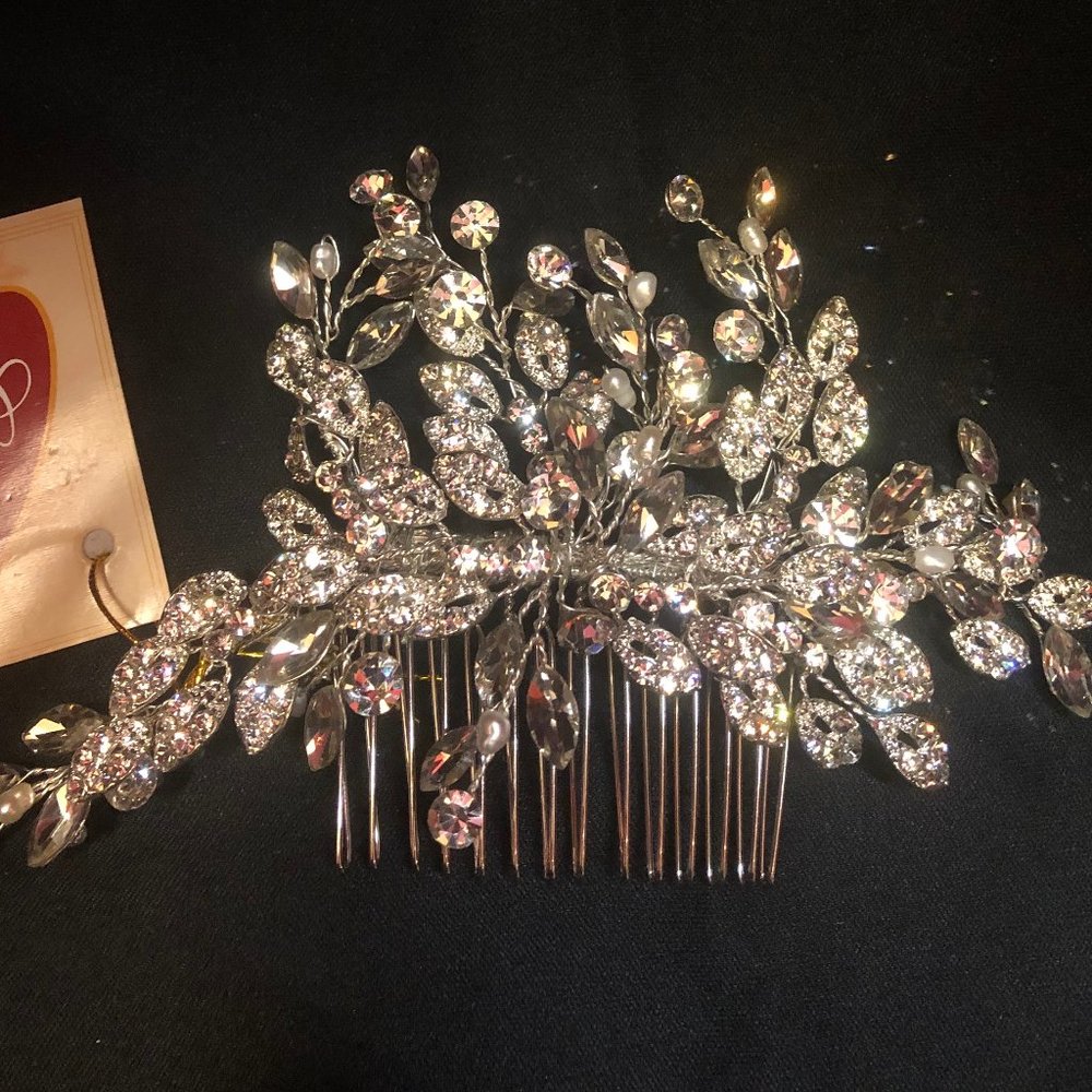 Simple Silver Headpiece with Hair Comb
